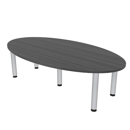 Skutchi Designs 45.25 in W, 84 in L, 29 in H, Engineered Wood Top, Grey HAR-OVL-46X84-PT-AN